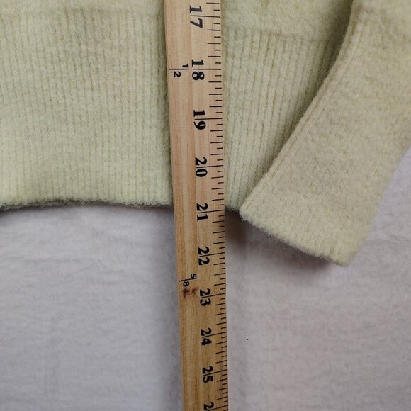 Zara Sweater Womens Medium Yellow/Cream Pullover V Neck Cozy - Picture 6 of 8